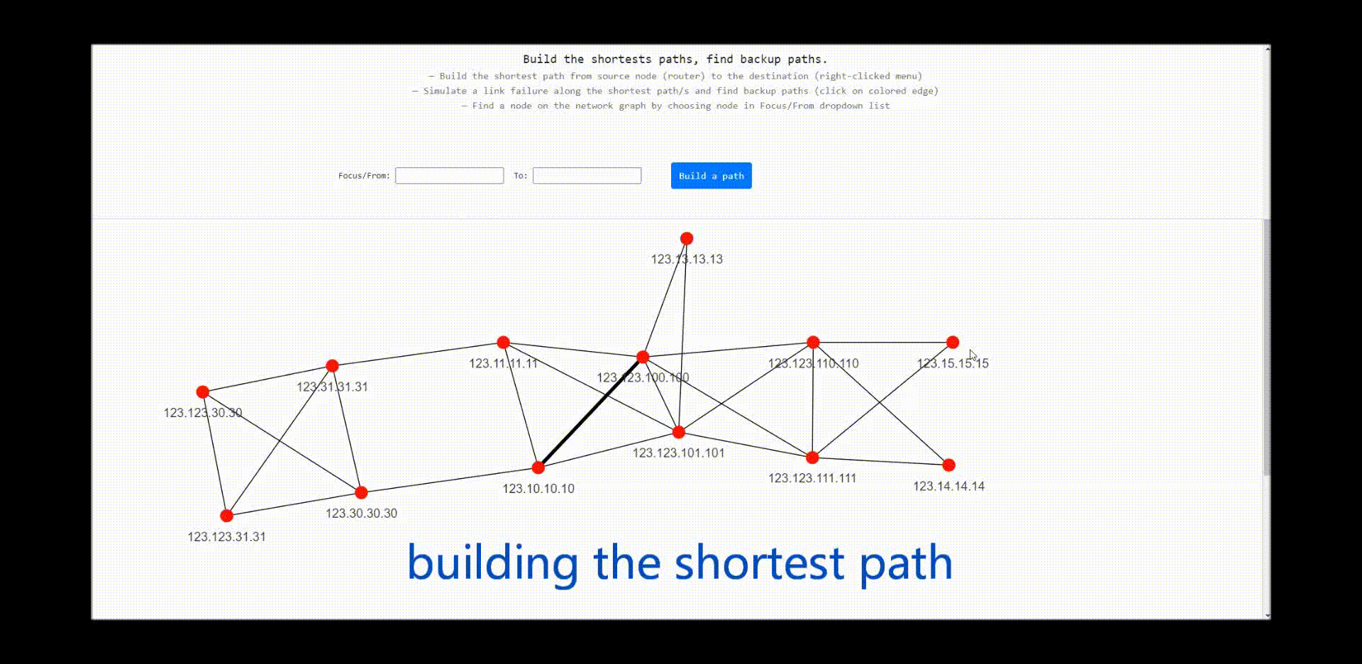 Building a shortest path tree